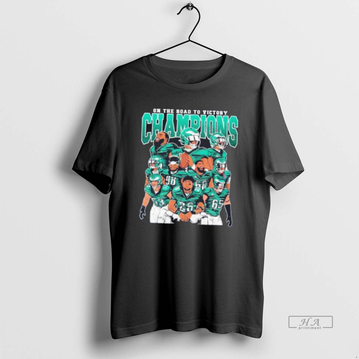 Official Justin Crawford Rocking Eagles On The Road To Victory Champions Tee