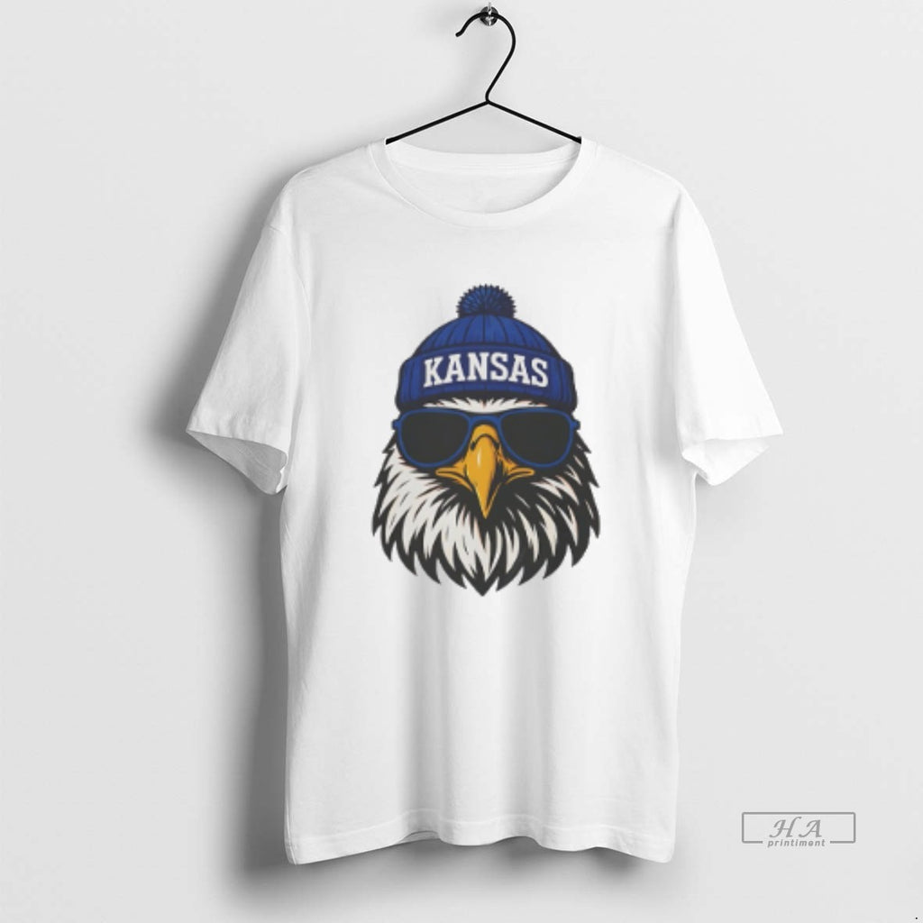 Official Kansas Jayhawks Jayhawk With Hat And Glasses