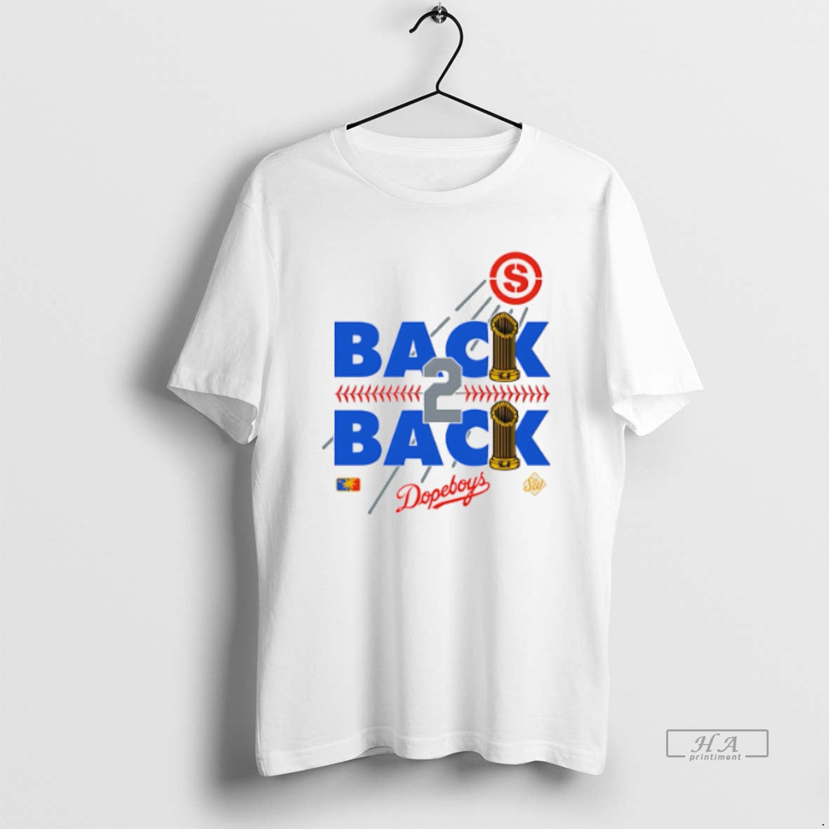 Official Los Angeles Dodgers Back 2 Back Champions 2 Trophy