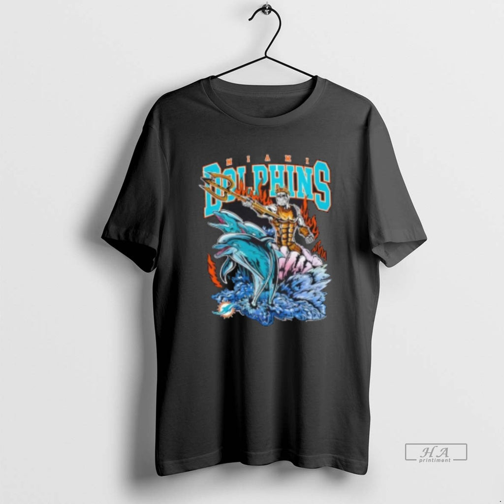 Official Miami Dolphins Charge Football Fire Graphic