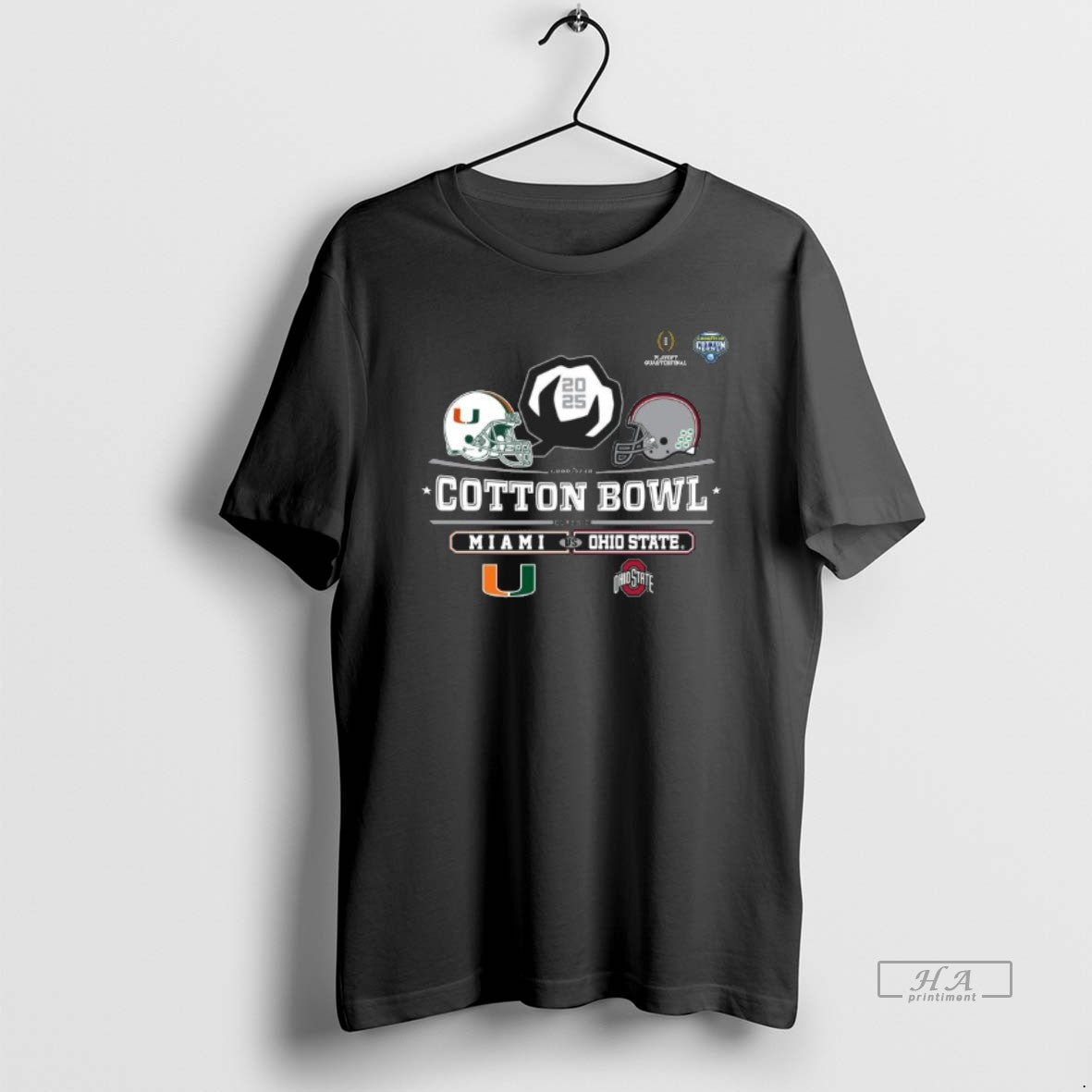 Official Miami Vs Ohio State 2025 Cotton Bowl Helmet Logo December 31