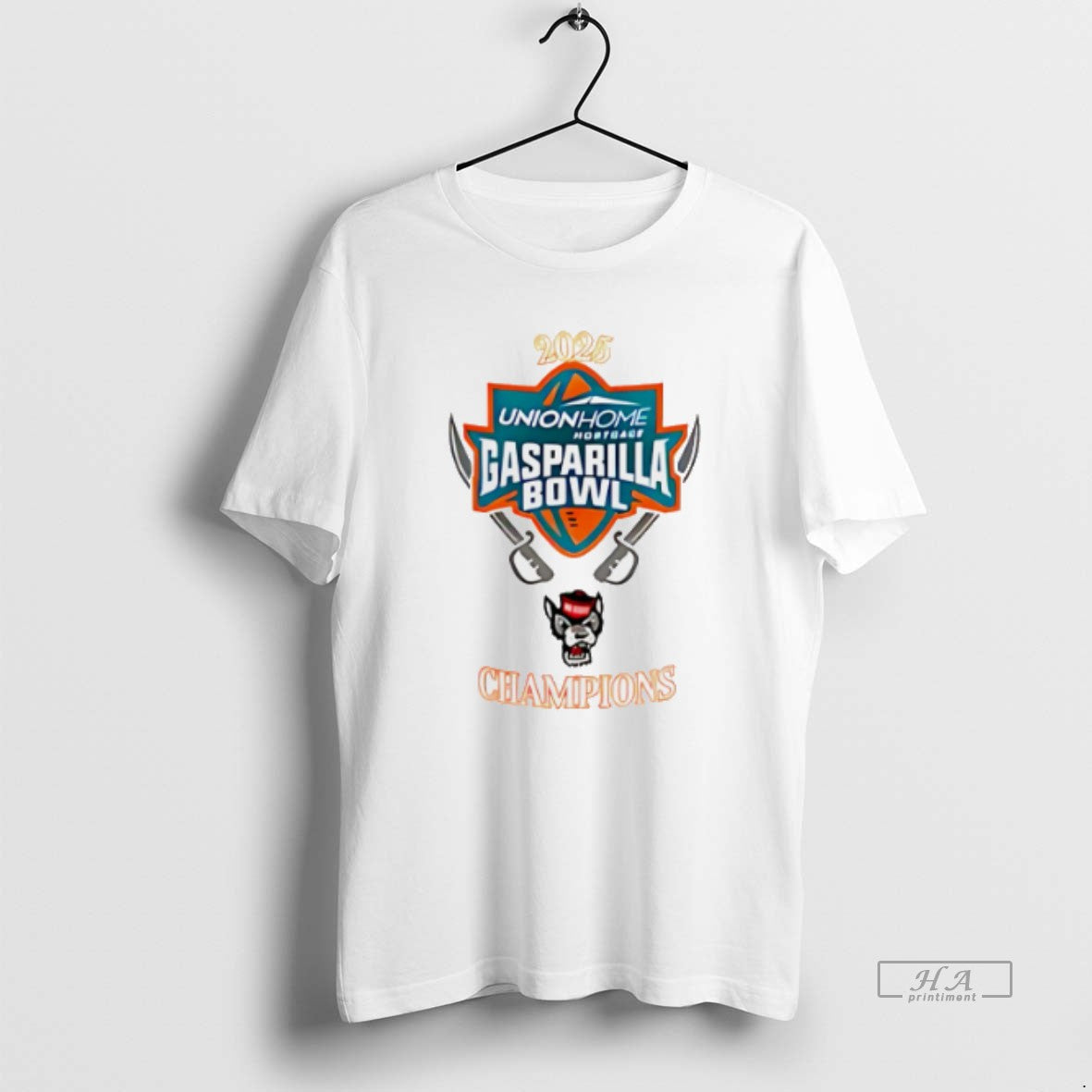 Official Nc State Wolfpack 2025 Gasparilla Bowl Champions Logo