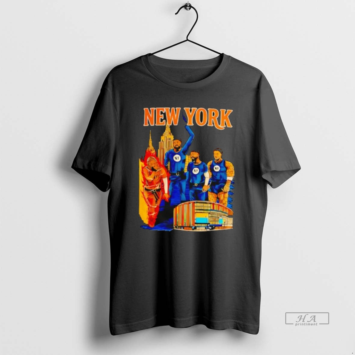 Official New York Knicks Cup Winners Skyline Cartoon