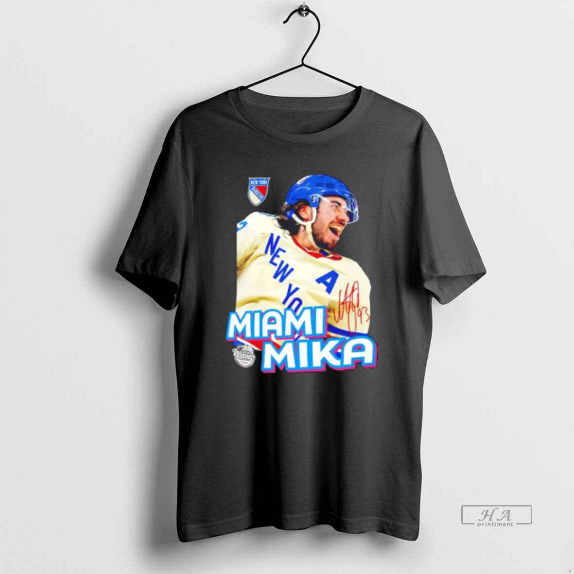 Official New York Rangers Mika Zibanejad Miami Mika Graphic Tee