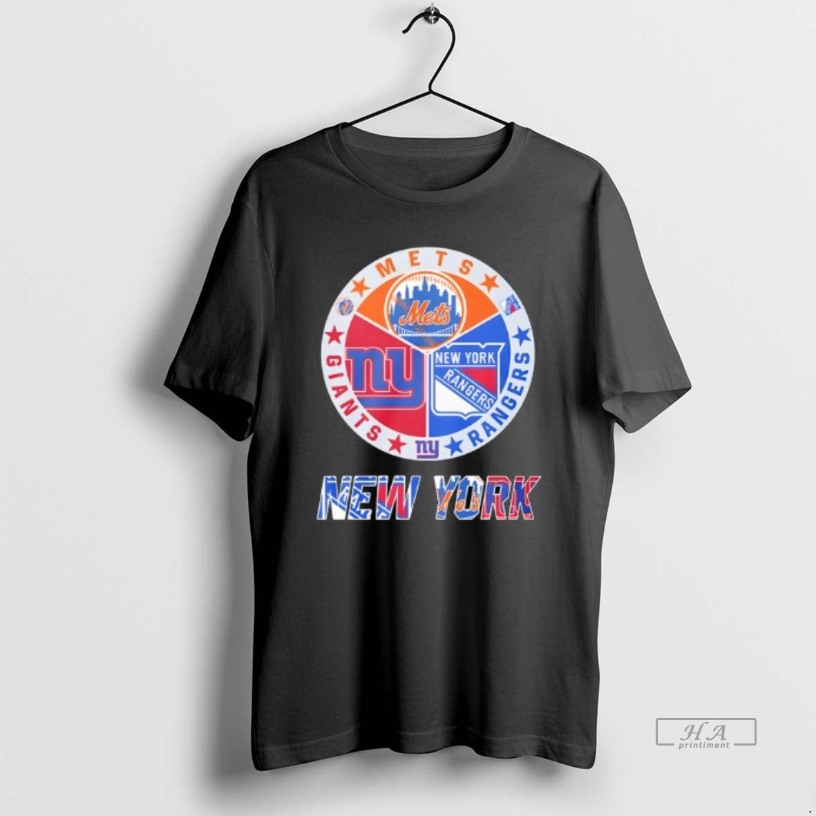 Official New York Rangers New York Mets New York Giants Mashup Logo