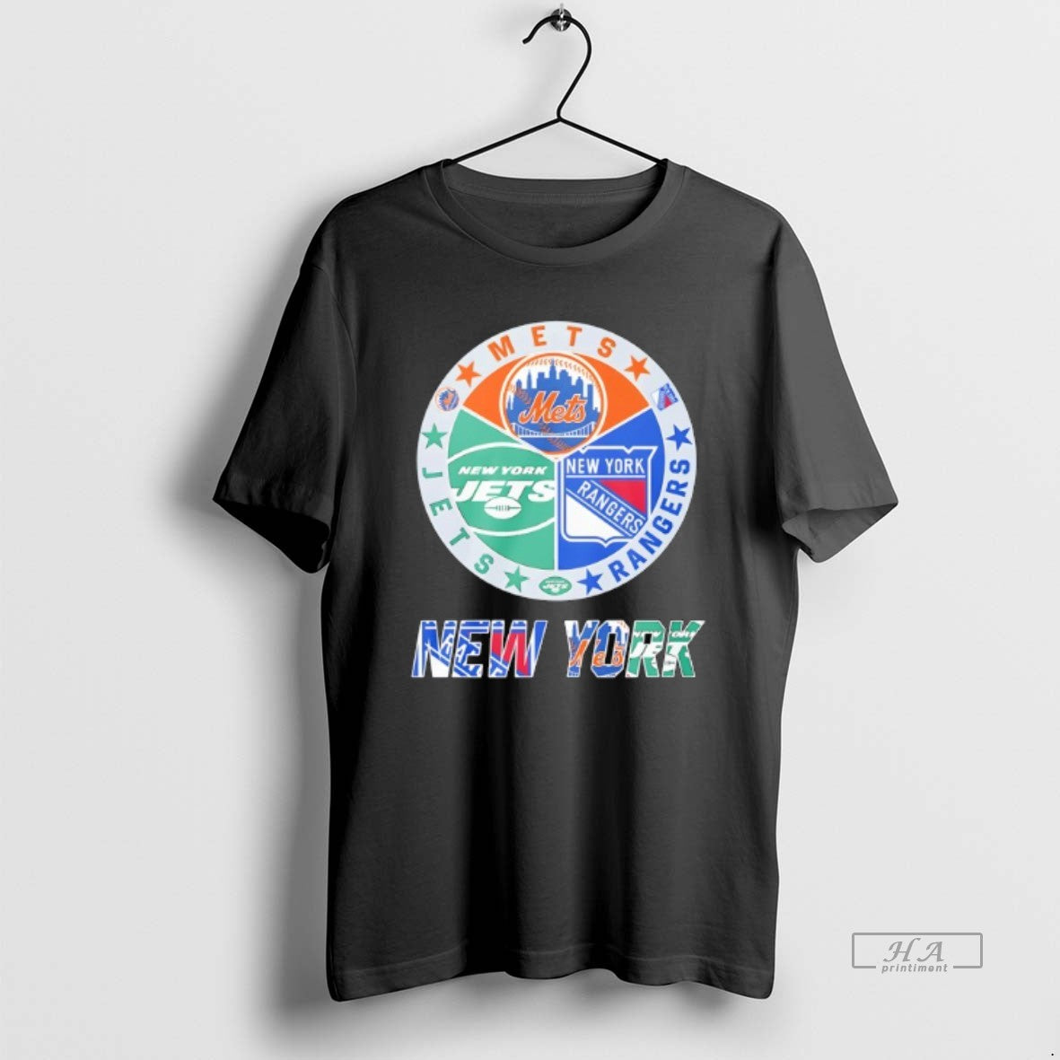 Official New York Rangers New York Mets New York Jets Mashup Logo