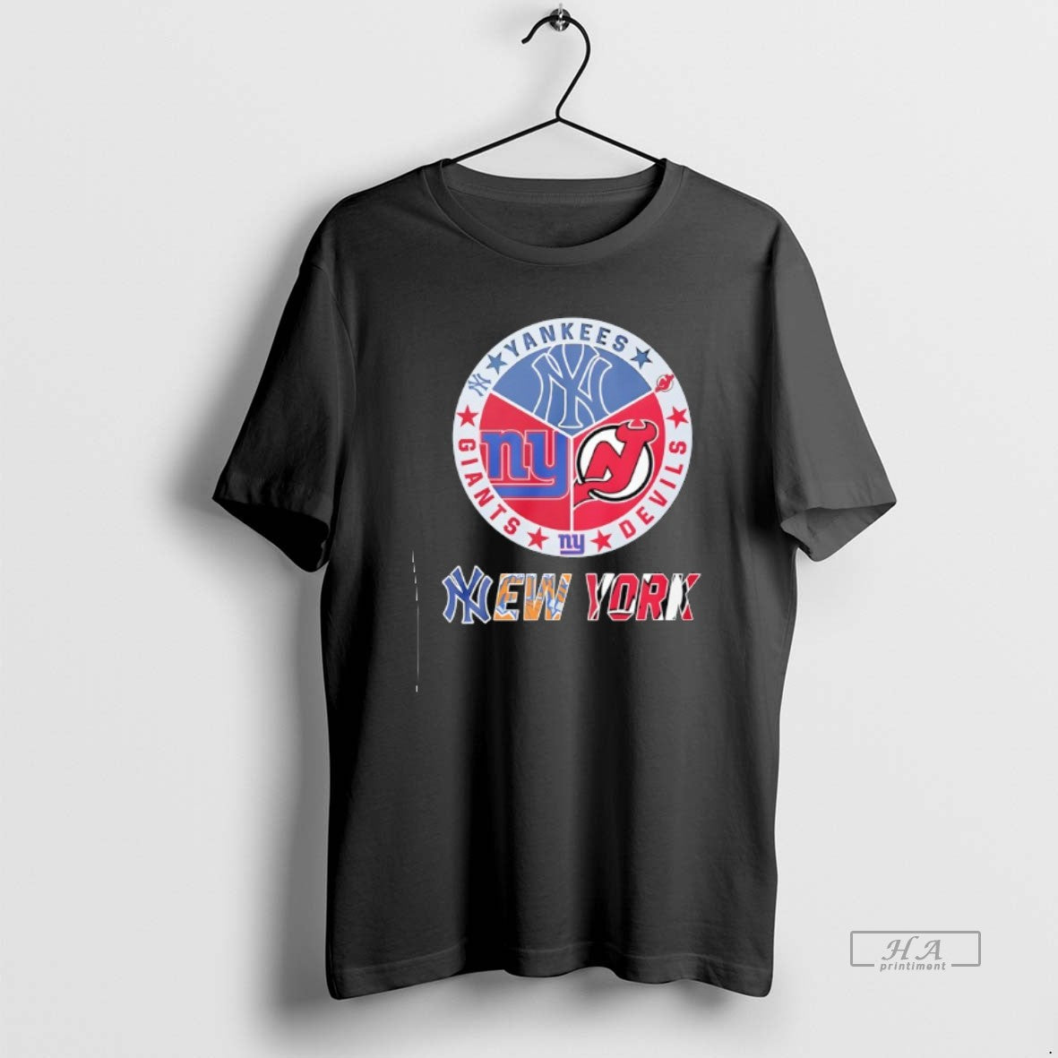 Official New York Yankees New York Giants And New Jersey Devils Mashup Logo