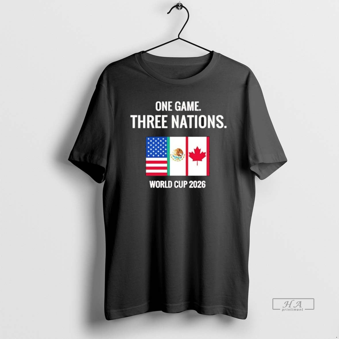 Official One Game Three Nations World Cup 2026 Flag