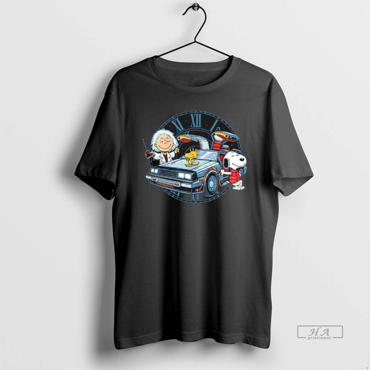 Official Peanuts Characters Back To The Future Time Travel Buddies Graphic
