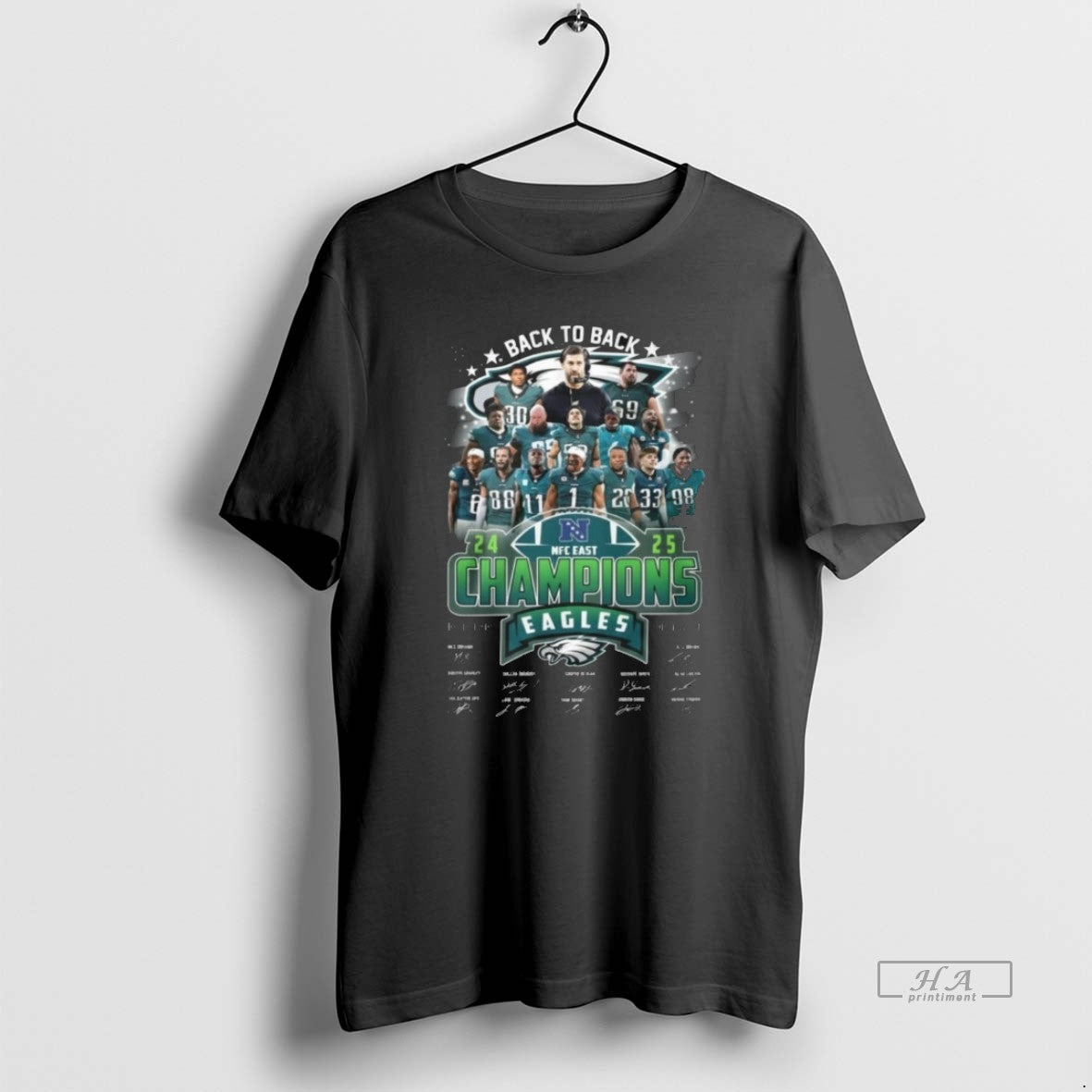 Official Philadelphia Eagles Back To Back 2025 Nfc East Champions Signature