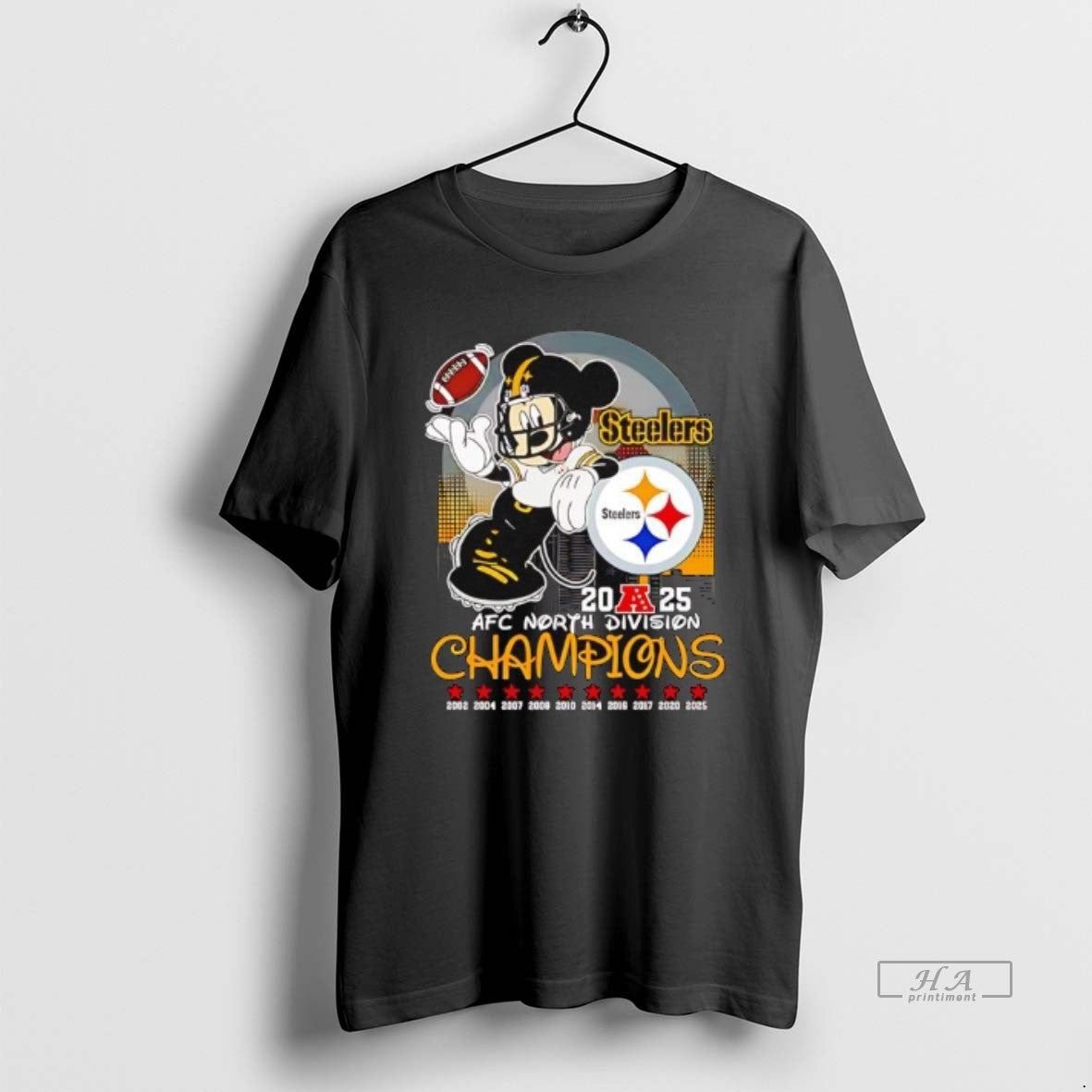 Official Pittsburgh Steelers Mickey Afc North Division 2025 Champions