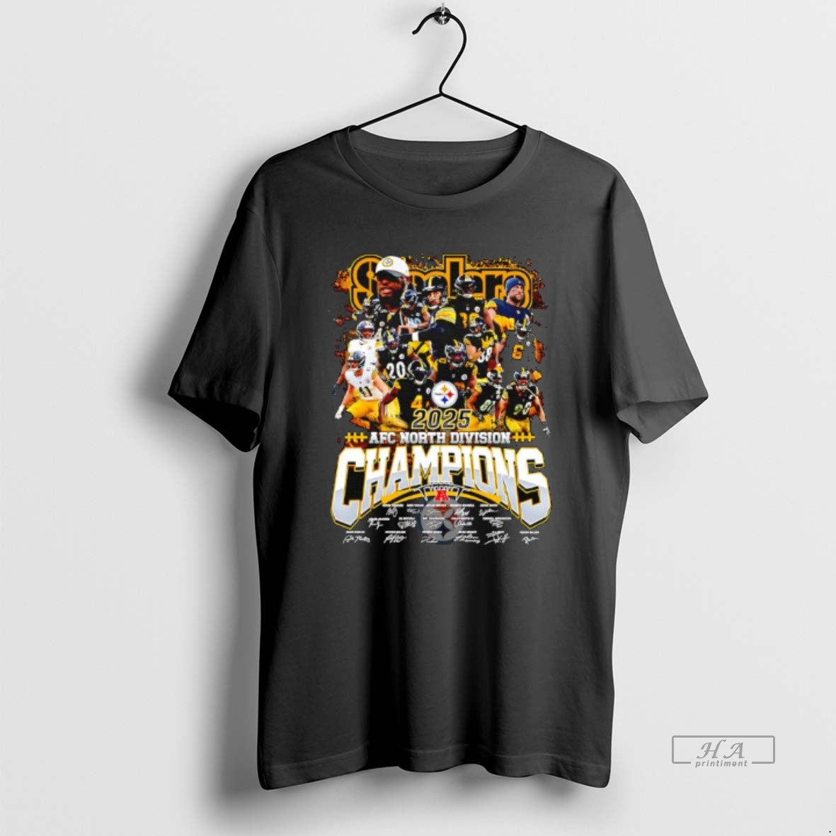 Official Pittsburgh Steelers As The 2025 Afc North Division Champions Players And Coach