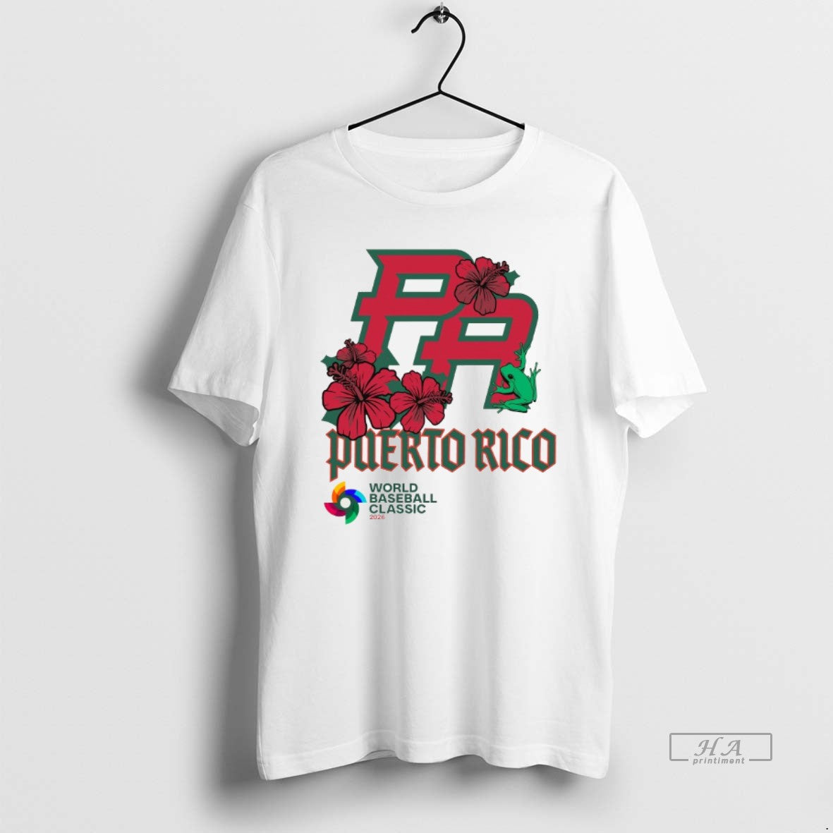 Official Puerto Rico World Baseball Classic 2026 Hibiscus Frog