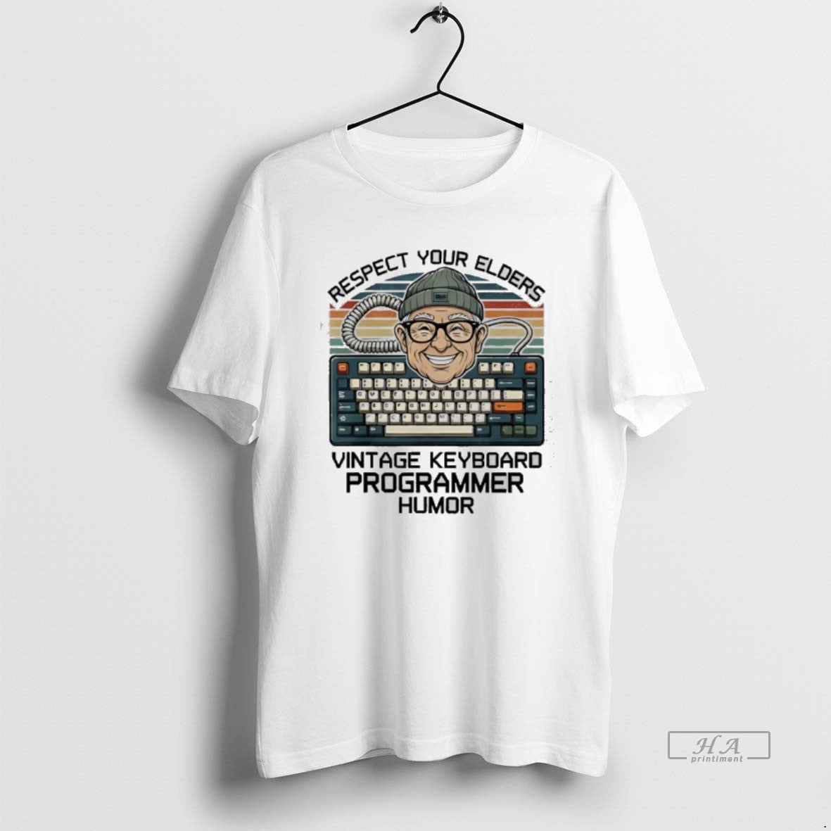 Official Respect Your Elders Vintage Keyboard Programmer Humor