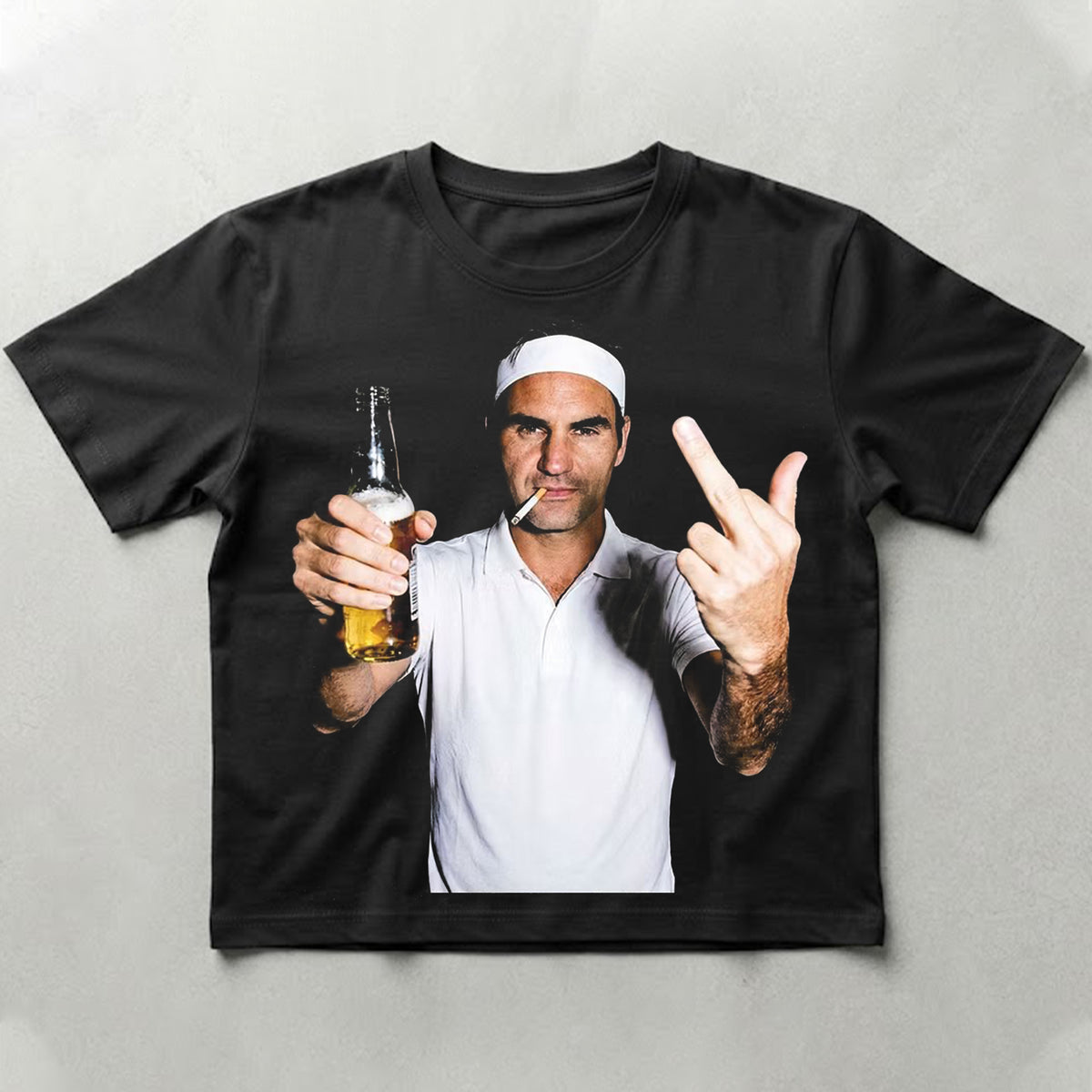 Roger Federer Smoking And Middle Finger Shirt