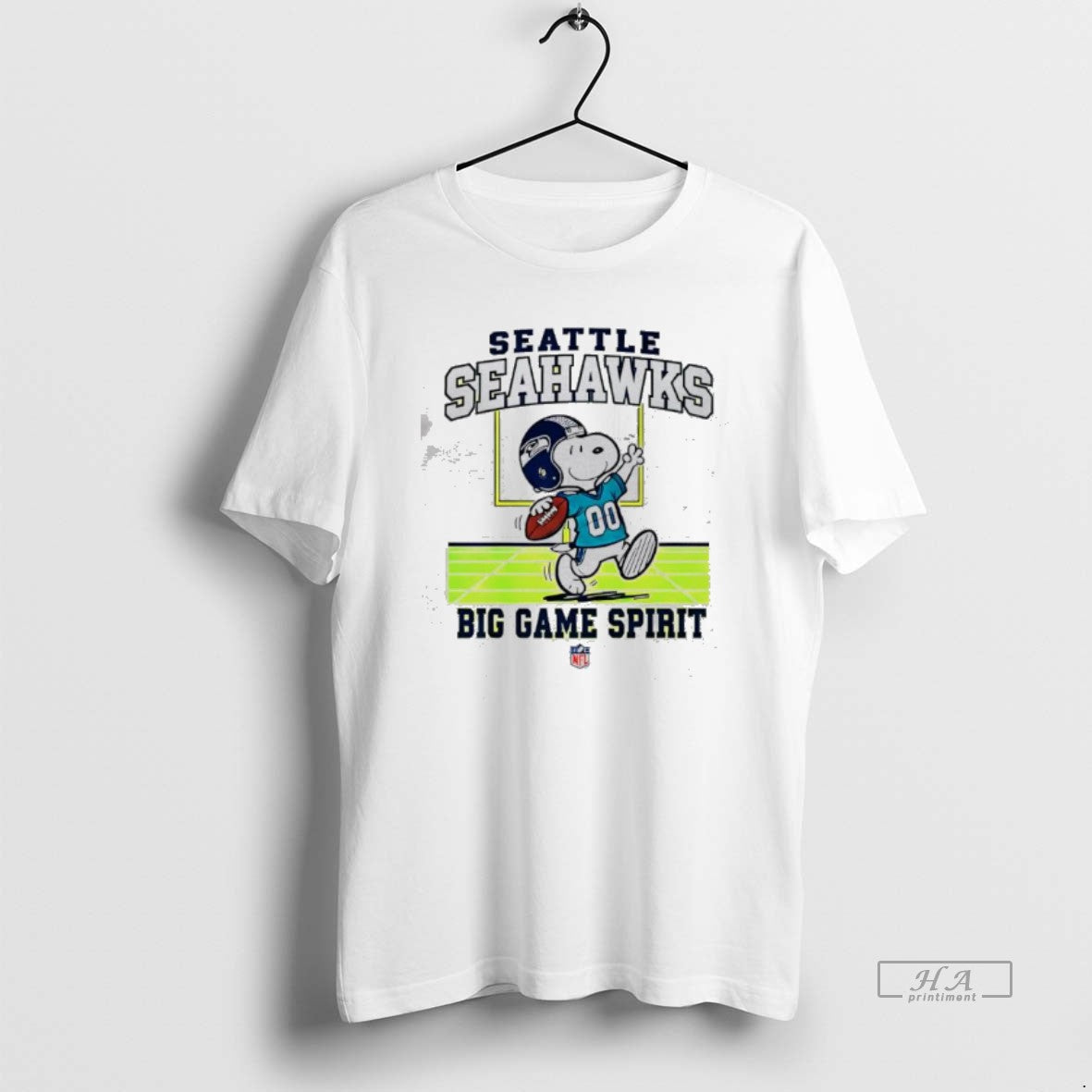 Official Seattle Seahawks Snoopy Peanuts Big Game Football Spirit