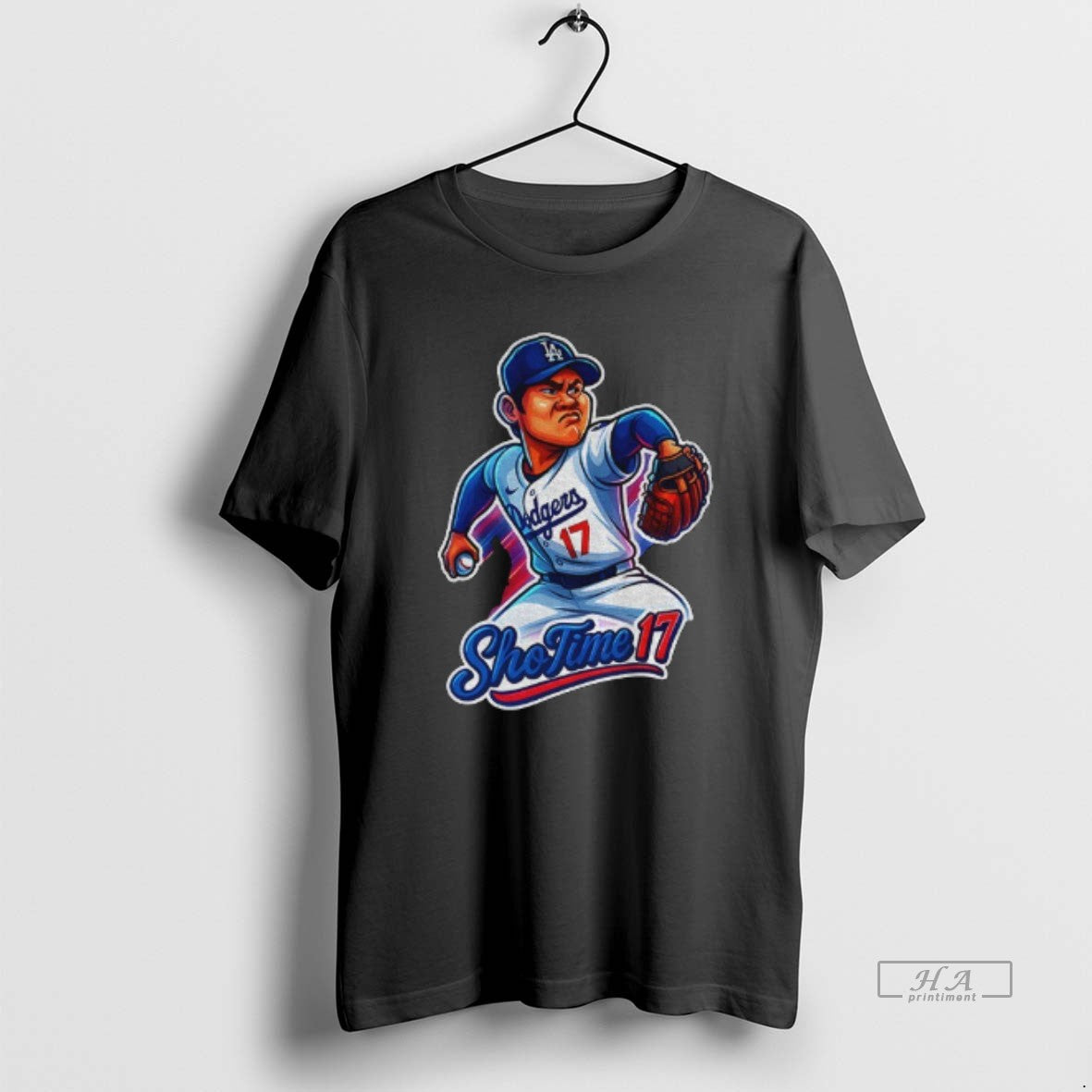 Official Shohei Ohtani La Dodgers Cartoon Caricature Los Angeles Dodgers Mlb Baseball