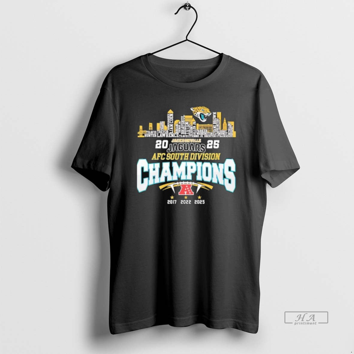 Official Skyline Of Jacksonville Jaguars 2017 2022 2025 Afc South Division Champions