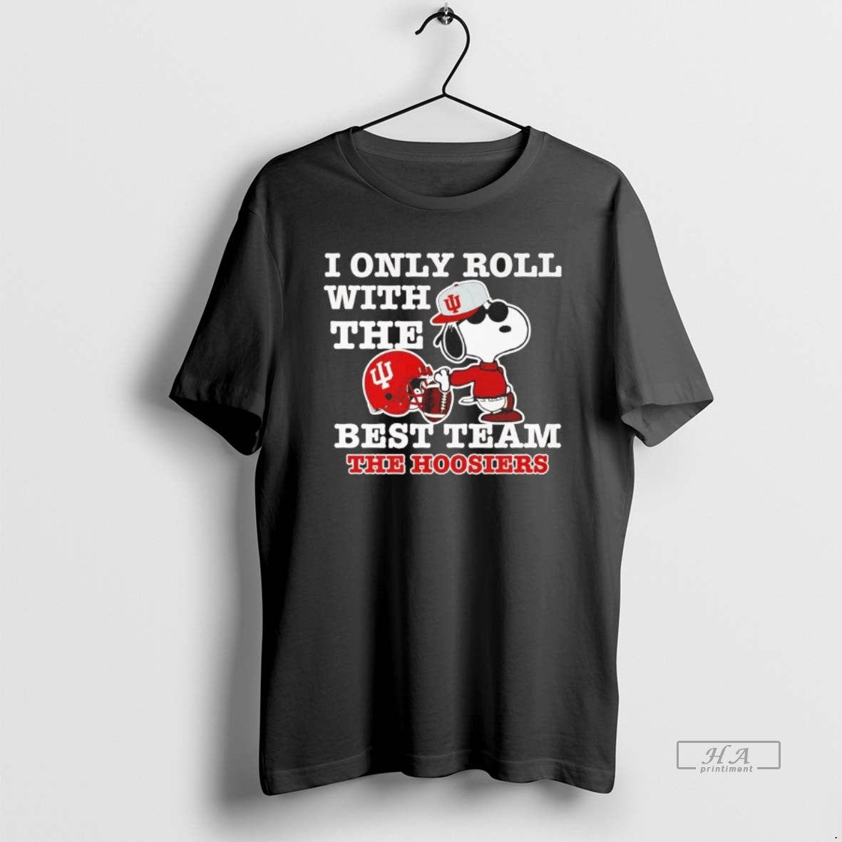 Official Snoopy I Only Roll With The Best Team The Indiana Hoosiers