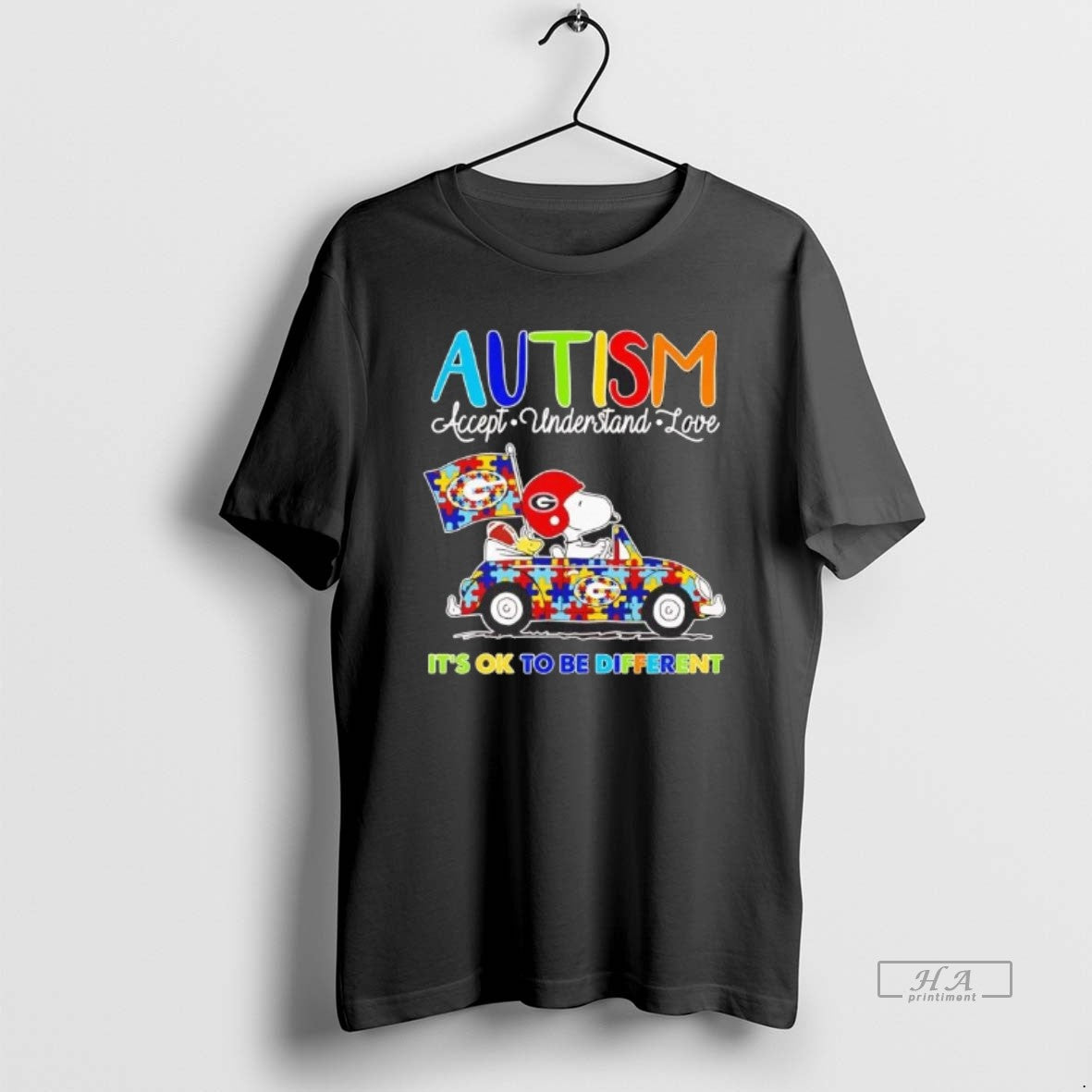 Official Snoopy And Woodstock Georgia Bulldogs Autism Its Ok To Be Different