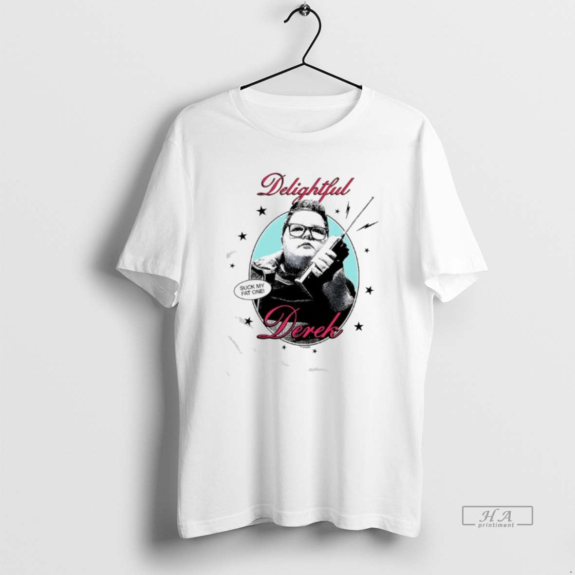 Official Stranger Things Delightful Derek Suck My Fat One Graphic