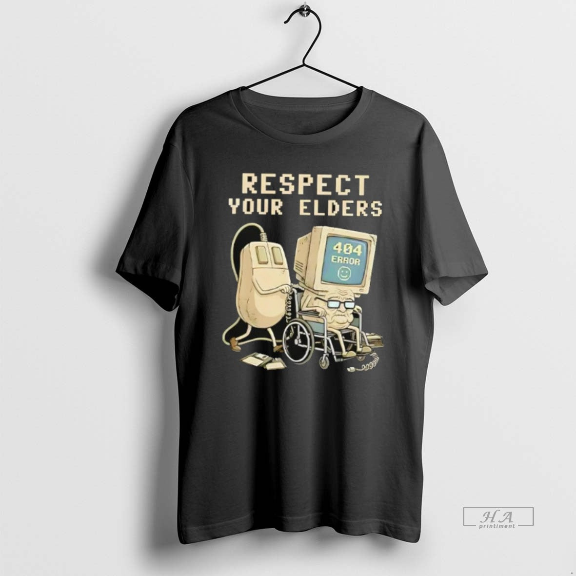 Official Tech 404 Error Hilarious Respect Your Elders Retro
