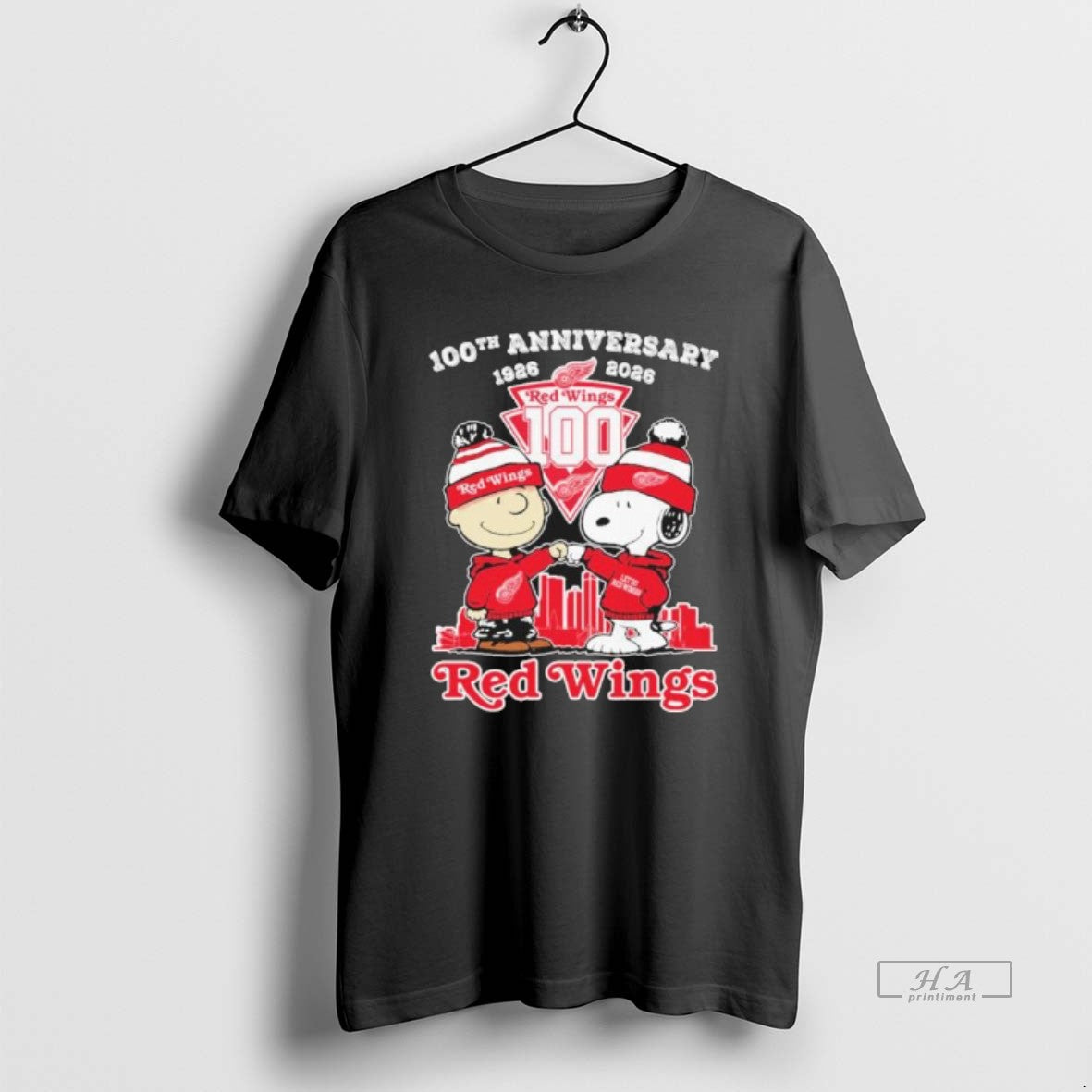 Official The Peanuts Fist Bump X Detroit Red Wings 100th Anniversary 1926 2026