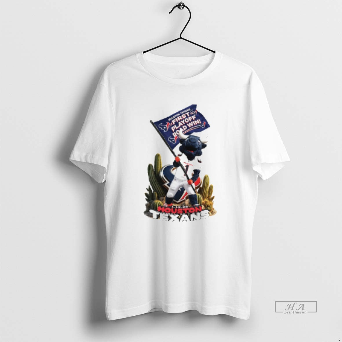 Official Toro Houston Texans First Playoff Road Win Mascot Caricature
