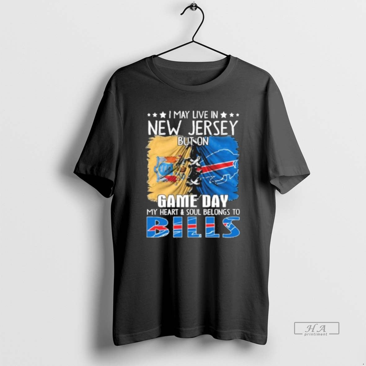 Official Trending Shirt I May Live In New Jersey But On Gameday My Heart And