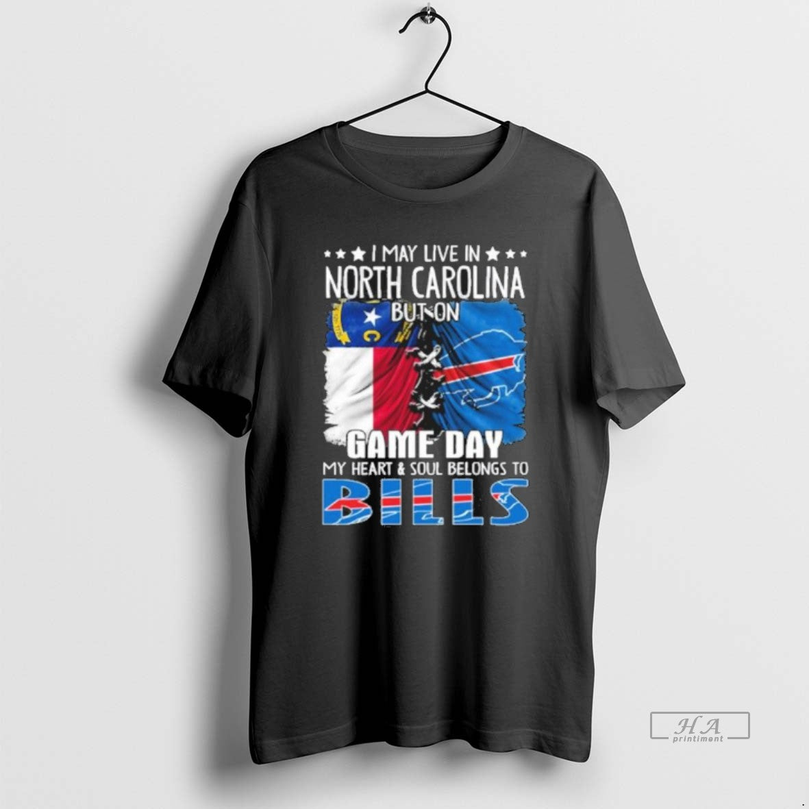 Official Trending Shirt I May Live In North Carolina But On Gameday My Heart And