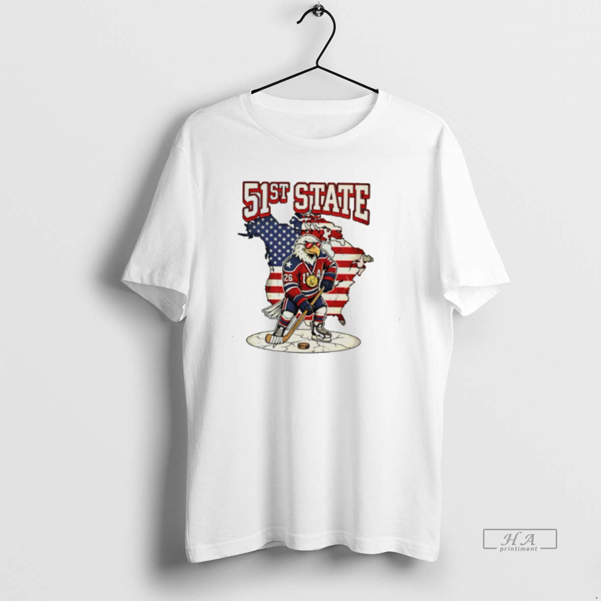 Official Usa Hockey 51st State Gold Medal Champs State Tee
