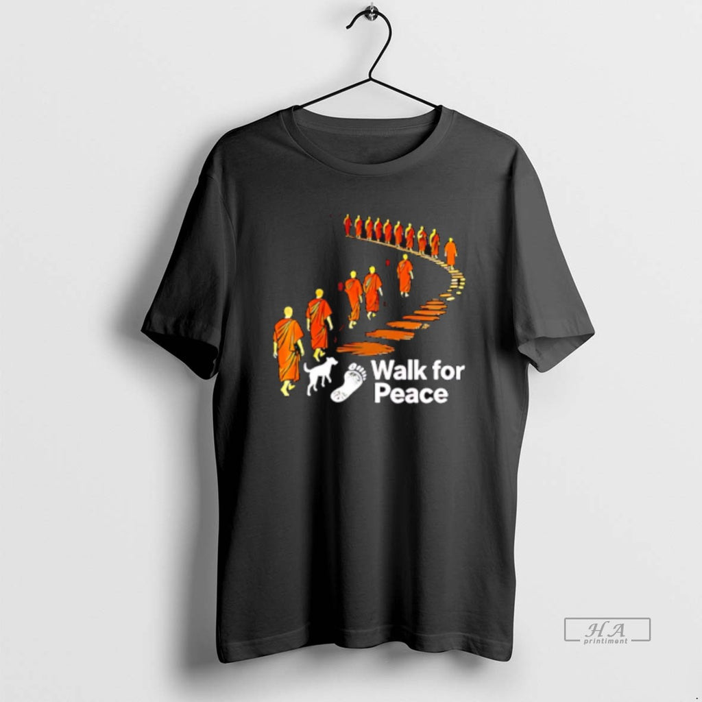 Official Walk For Peace Graphic Of Monks And Dog