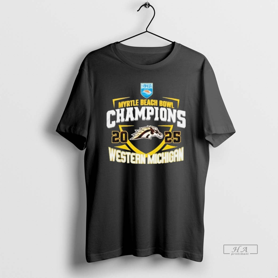 Official Western Michigan Football 2025 Myrtle Beach Bowl Champions Logo