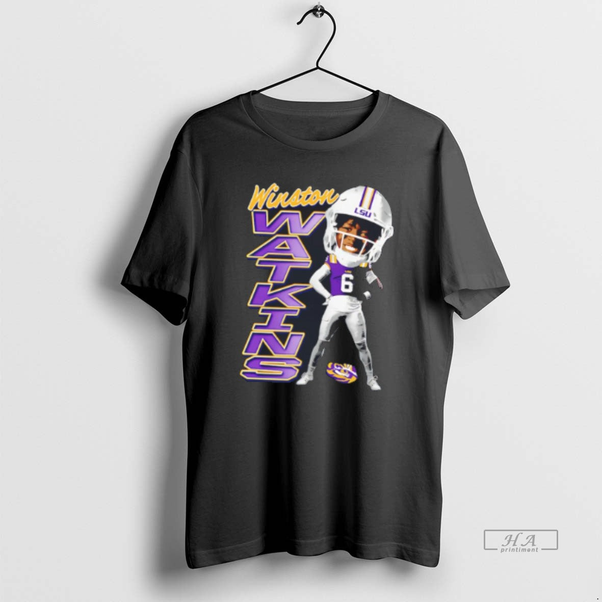Official Winston Watkins Jr Lsu Tigers Caricature 26 Tee