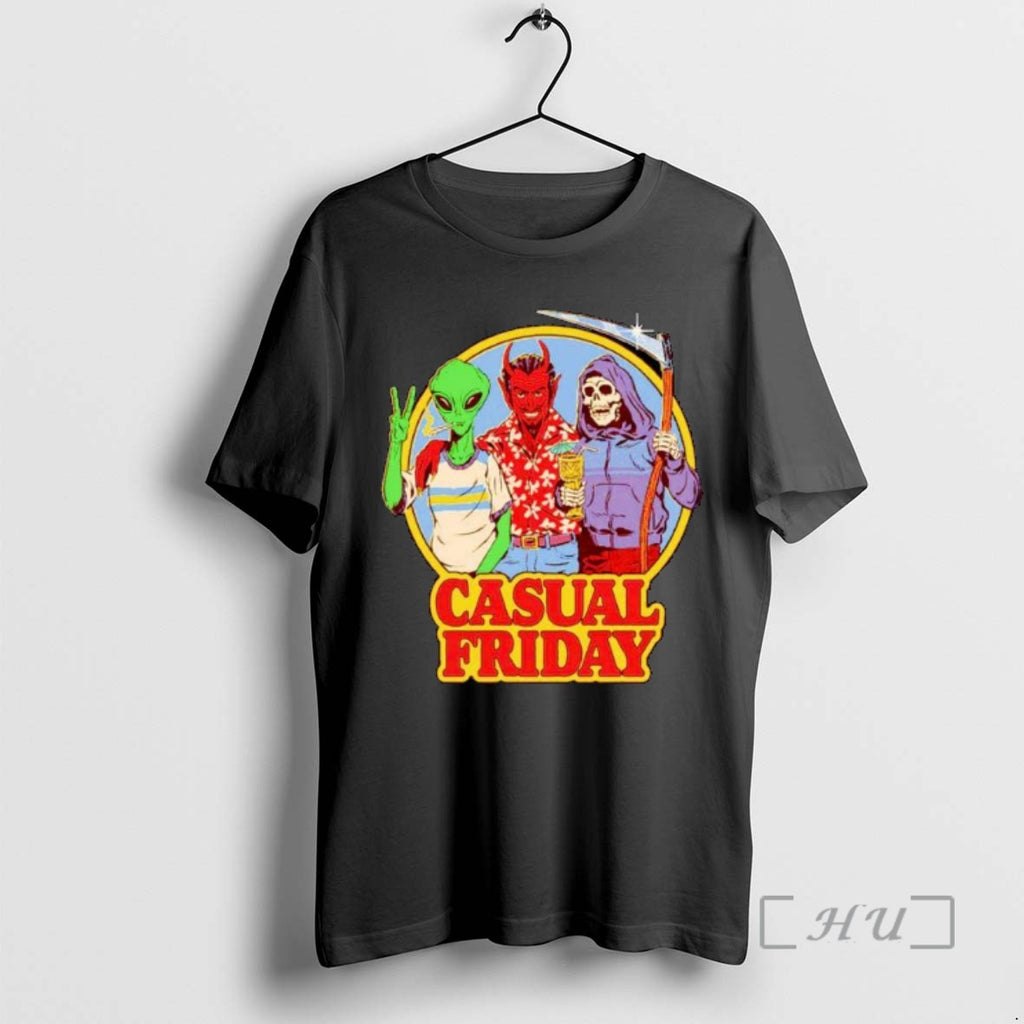 Officials Alien Devil And Grim Reaper Casual Friday Ornaments Tee Shirt Sweater