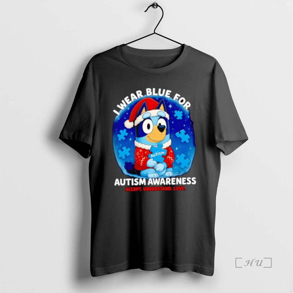 Officials Bluey Santa Hat I Wear Blue For Autism Awareness Accept Understand Love