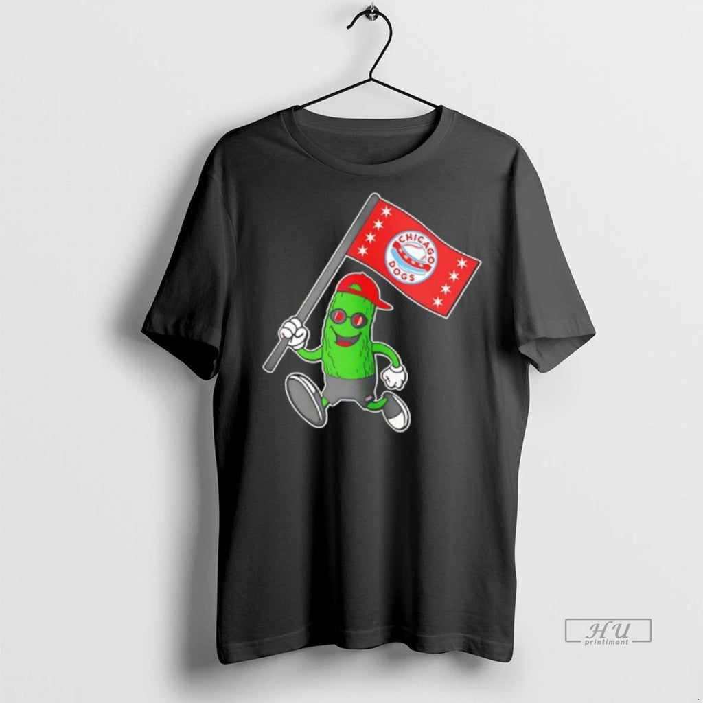 Officials Chicago Dogs Pickle Waving Flag Tee Shirt Sweater