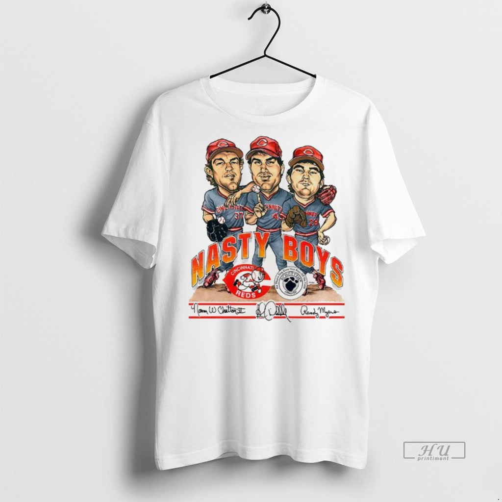 Officials Cincinnati Reds Nasty Boys Signature Tee Shirt Sweater