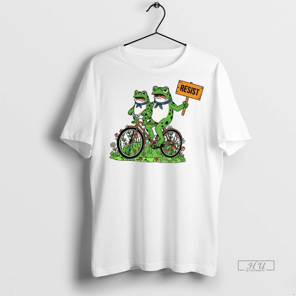 Officials Frog On Bike Resist Portland Frog Protest Tee Shirt Sweater