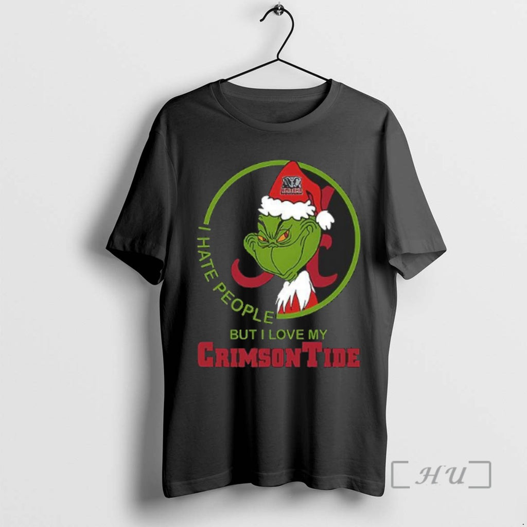 Officials I Hate People But I Love My Crimson Tide Grinch Alabama Tee Shirt Sweater