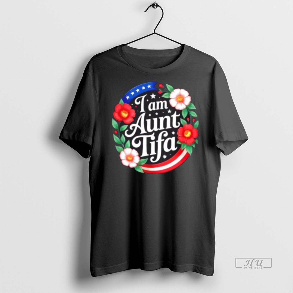 Officials I Am Aunt Tifa Floral Tee Shirt Sweater
