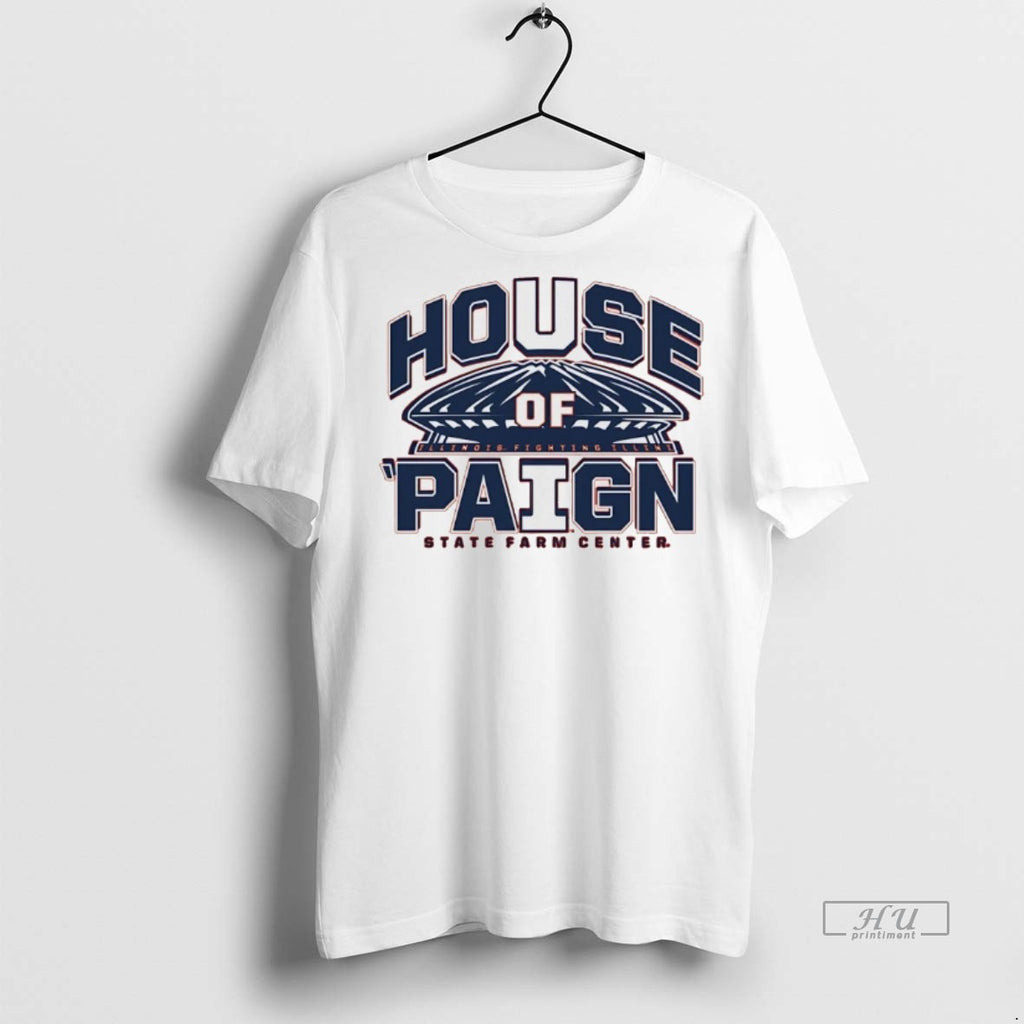 Officials Illinois Fighting Illini House Of Paign State Farm Center Tee Shirt Sweater