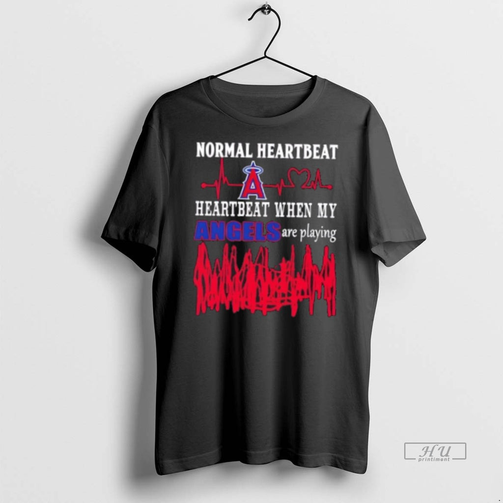 Officials Normal Heartbeat Heartbeat When My Los Angeles Angels Baseball Are Playing Tee Shirt Sweater