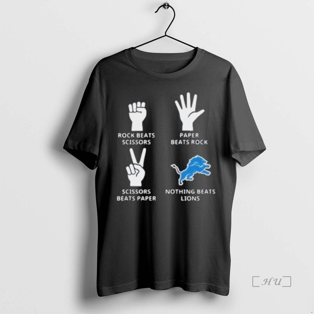 Officials Paper Beats Rock Nothing Beats Detroit Lions Logo T Shirt Sweater