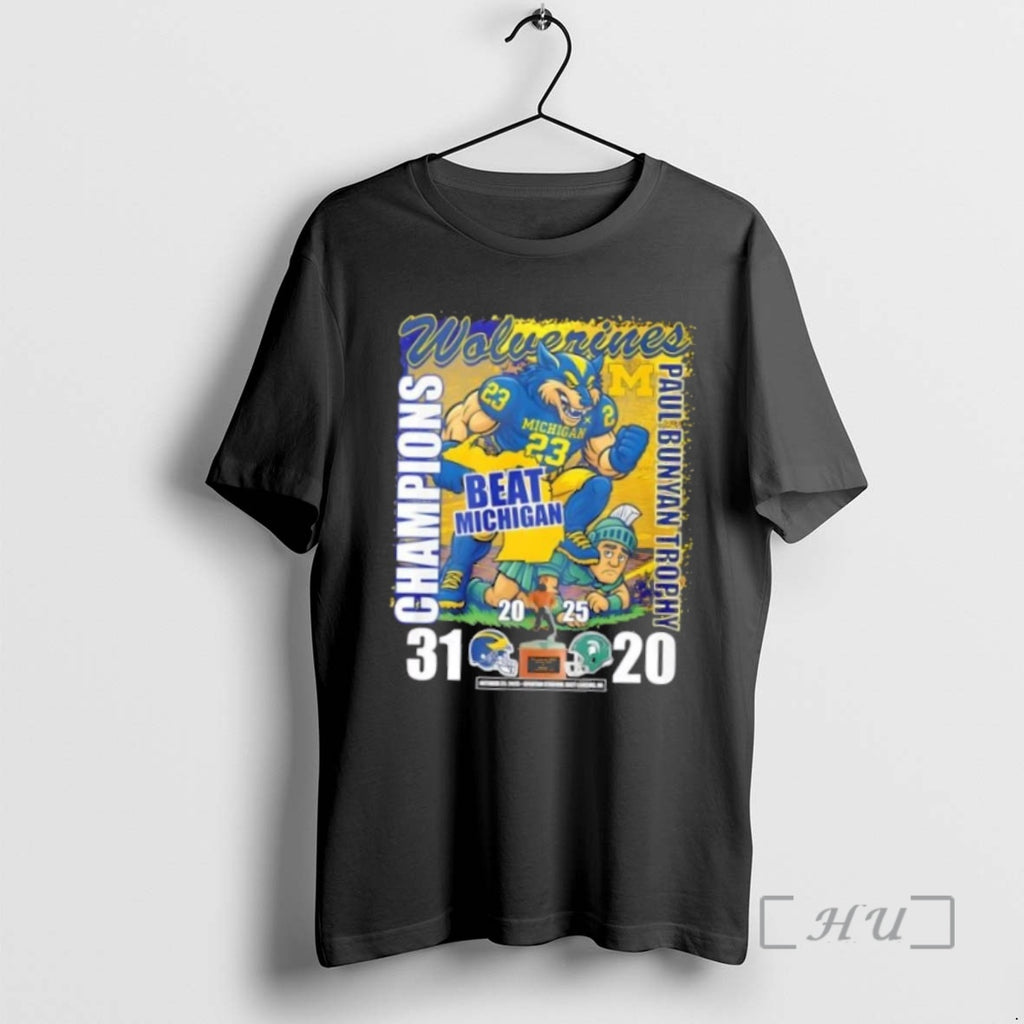 Officials Paul Bunyan Trophy Michigan Wolverine Vs Michigan State Spartans Mascots T Shirt Sweater