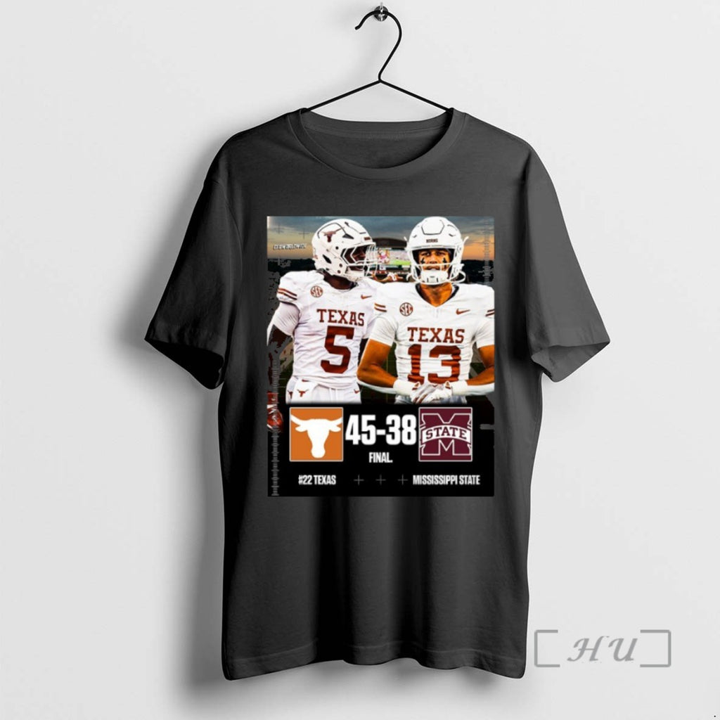 Officials Texas Longhorns Wins 45 38 Mississippi State 2025 Gameday Football Tee Shirt Sweater