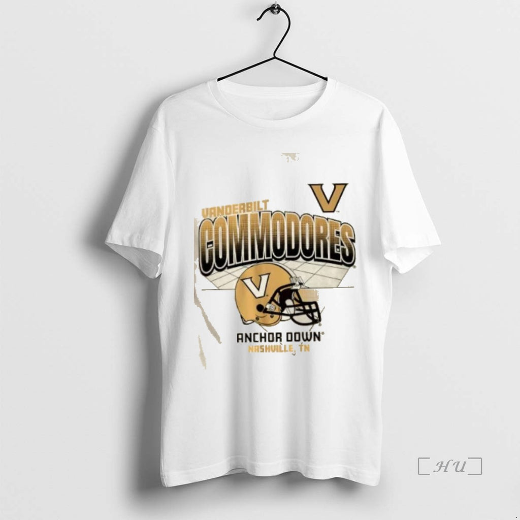 Officials Vanderbilt Commodores Anchor Down Nashville Football Helmet Grid T Shirt Sweater