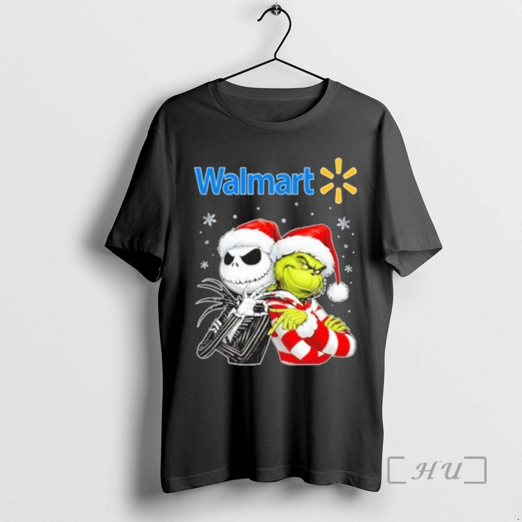 Officials Walmart Logo Santa Jack And Santa Grinch 67 Tee Shirt Sweater