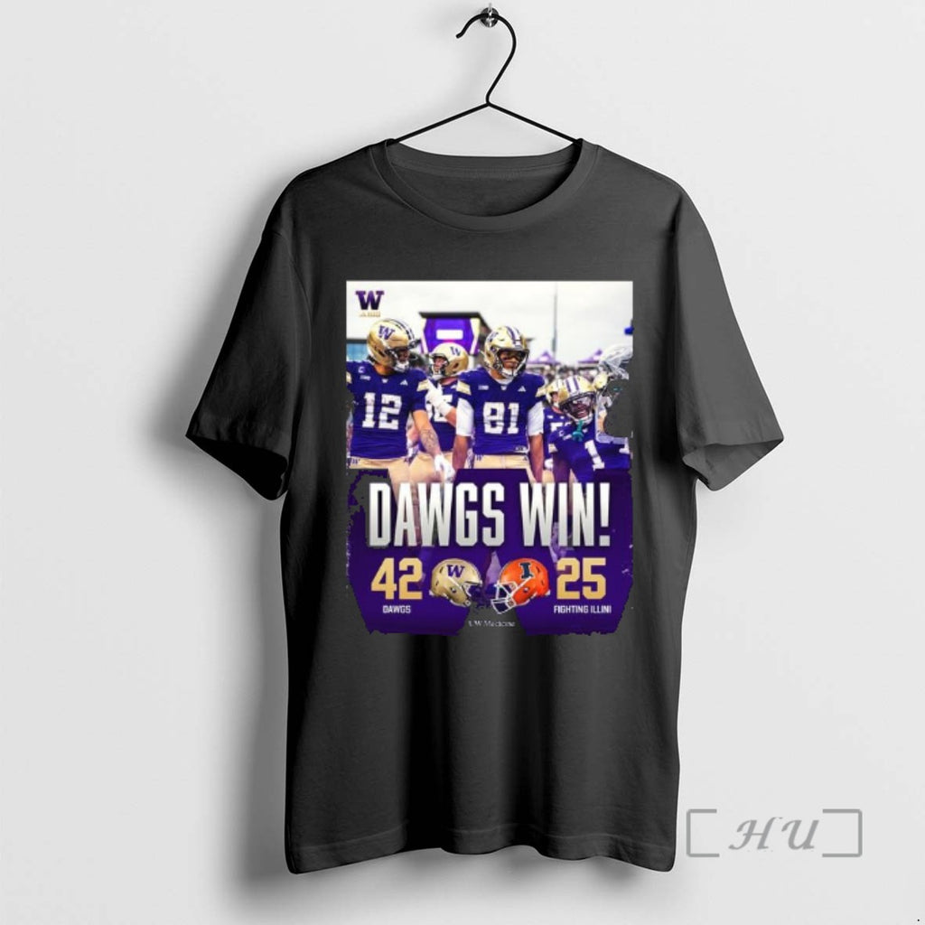 Officials Washington Huskies Wins 42 25 Illinois 2025 Gameday Football T Shirt Sweater
