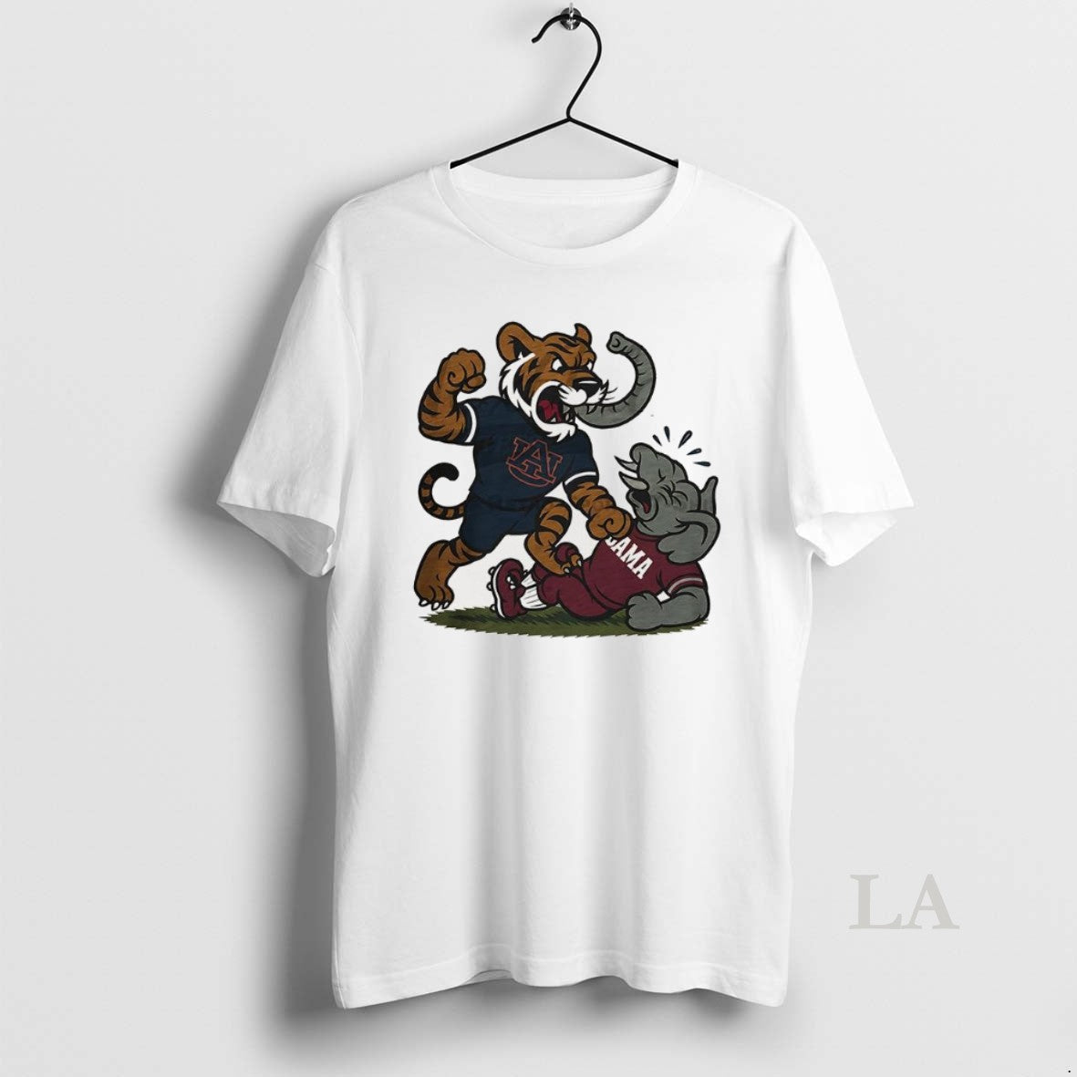 Original Auburn Tigers Overwhelms Alabama Crimson Tide Ncaa Football Artwork Mascot Fight Retro